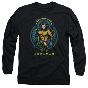 Aquaman Movie Long Sleeve T-Shirt Portrait Black Tee - Yoga Clothing for You