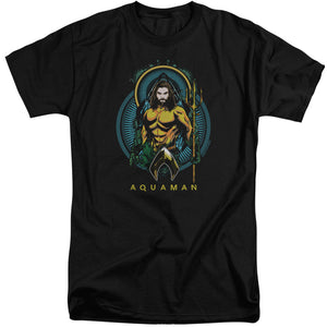 Aquaman Movie Tall T-Shirt Portrait Black Tee - Yoga Clothing for You