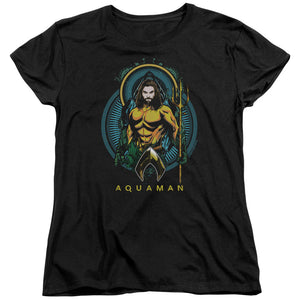 Aquaman Movie Womens T-Shirt Portrait Black Tee - Yoga Clothing for You