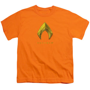 Aquaman Movie Kids T-Shirt Yellow Water Shield Logo Orange Tee - Yoga Clothing for You