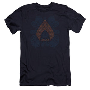 Aquaman Movie Premium Canvas T-Shirt Paisley Logo Navy Tee - Yoga Clothing for You