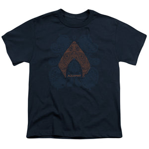 Aquaman Movie Kids T-Shirt Paisley Logo Navy Tee - Yoga Clothing for You