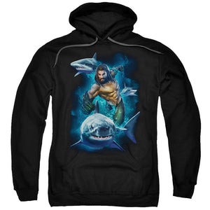 Aquaman Movie Hoodie Swimming with Sharks Black Hoody - Yoga Clothing for You