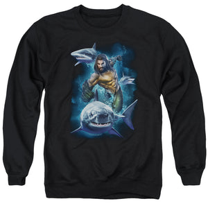Aquaman Movie Sweatshirt Swimming with Sharks Black Pullover - Yoga Clothing for You