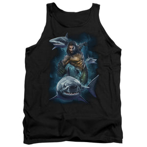 Aquaman Movie Tanktop Swimming with Sharks Black Tank - Yoga Clothing for You