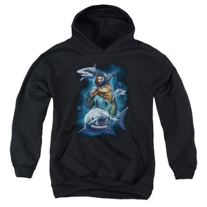 Aquaman Movie Kids Hoodie Swimming with Sharks Black Hoody - Yoga Clothing for You