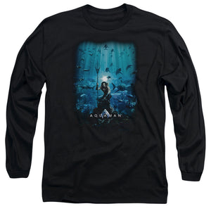 Aquaman Movie Long Sleeve T-Shirt Poster Black Tee - Yoga Clothing for You