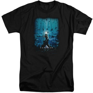 Aquaman Movie Tall T-Shirt Poster Black Tee - Yoga Clothing for You