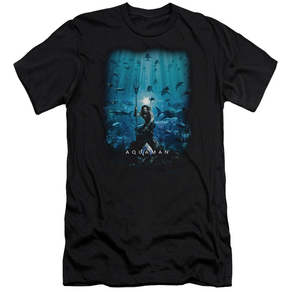Aquaman Movie Slim Fit T-Shirt Poster Black Tee - Yoga Clothing for You
