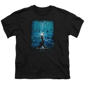 Aquaman Movie Kids T-Shirt Poster Black Tee - Yoga Clothing for You