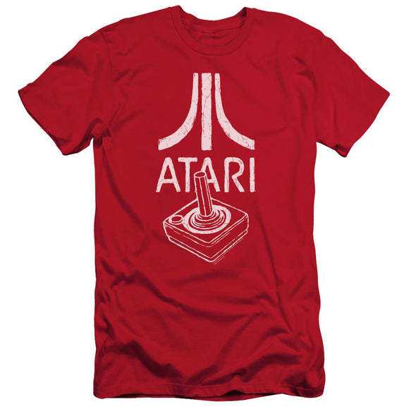Atari Slim Fit T-Shirt Joystick Controller Logo Red Tee - Yoga Clothing for You