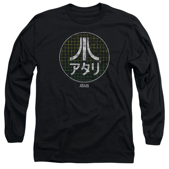 Atari Long Sleeve T-Shirt Japanese Grid Logo Black Tee - Yoga Clothing for You