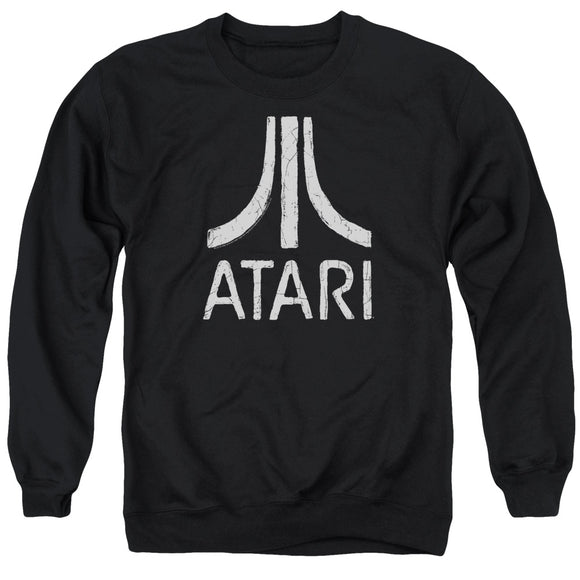 Atari Sweatshirt Distressed White Logo Black Pullover - Yoga Clothing for You