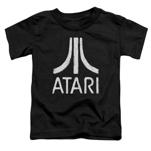 Atari Toddler T-Shirt Distressed White Logo Black Tee - Yoga Clothing for You