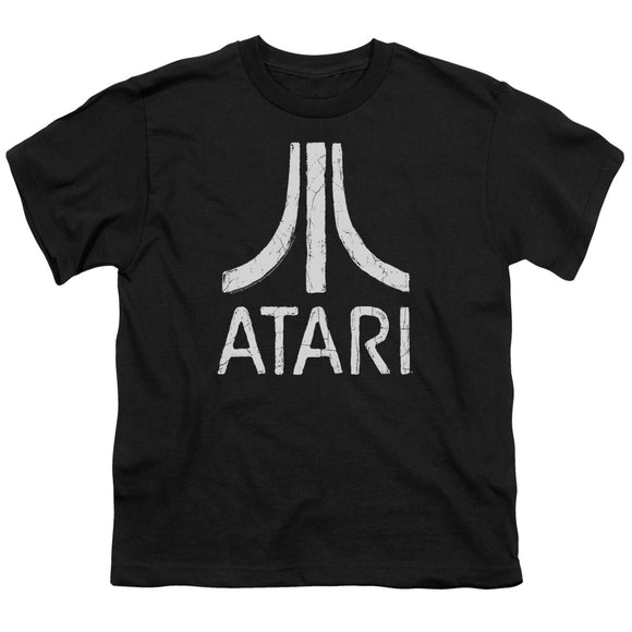 Atari Kids T-Shirt Distressed White Logo Black Tee - Yoga Clothing for You