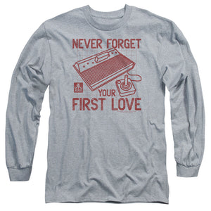 Atari Long Sleeve T-Shirt Never Forget Your First Love Heather Tee - Yoga Clothing for You