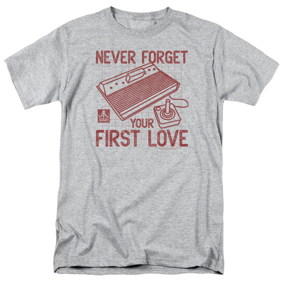 Atari Mens T-Shirt Never Forget Your First Love Heather Tee - Yoga Clothing for You