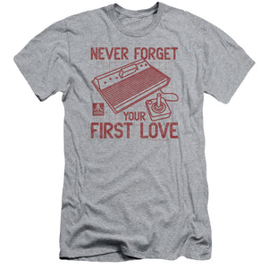 Atari Slim Fit T-Shirt Never Forget Your First Love Heather Tee - Yoga Clothing for You