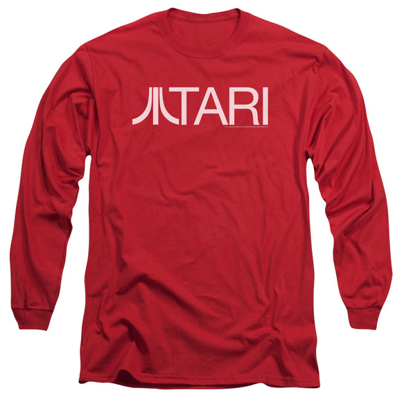 Atari Long Sleeve T-Shirt Text Logo Red Tee - Yoga Clothing for You