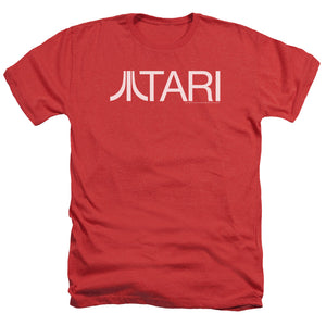 Atari Heather T-Shirt Text Logo Red Tee - Yoga Clothing for You