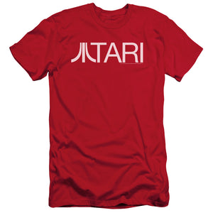 Atari Slim Fit T-Shirt Text Logo Red Tee - Yoga Clothing for You