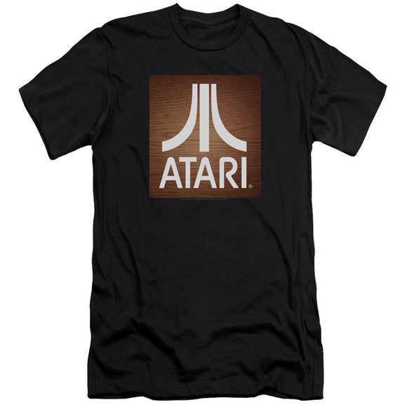 Atari Slim Fit T-Shirt Classic Wood Square Black Tee - Yoga Clothing for You