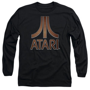 Atari Long Sleeve T-Shirt Classic Wood Emblem Logo Black Tee - Yoga Clothing for You