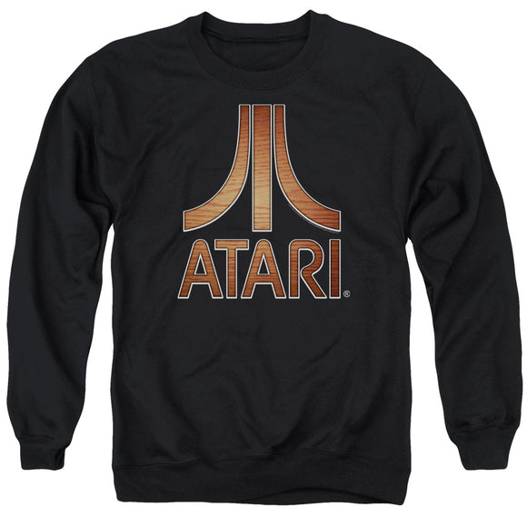 Atari Sweatshirt Classic Wood Emblem Logo Black Pullover - Yoga Clothing for You