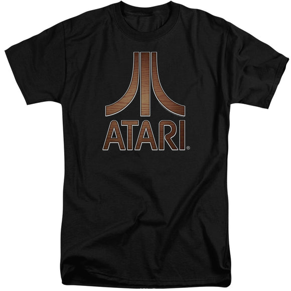 Atari Tall T-Shirt Classic Wood Emblem Logo Black Tee - Yoga Clothing for You