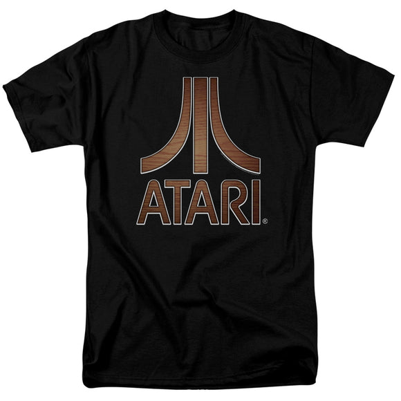 Atari Mens T-Shirt Classic Wood Emblem Logo Black Tee - Yoga Clothing for You