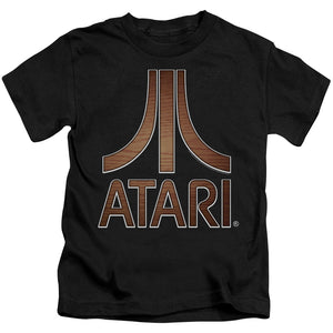 Atari Boys T-Shirt Classic Wood Emblem Logo Black Tee - Yoga Clothing for You