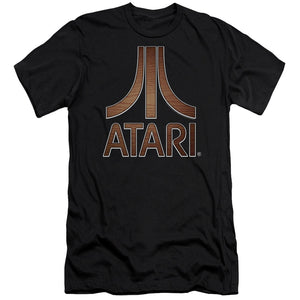 Atari Slim Fit T-Shirt Classic Wood Emblem Logo Black Tee - Yoga Clothing for You