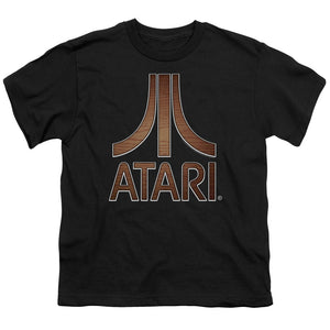Atari Kids T-Shirt Classic Wood Emblem Logo Black Tee - Yoga Clothing for You