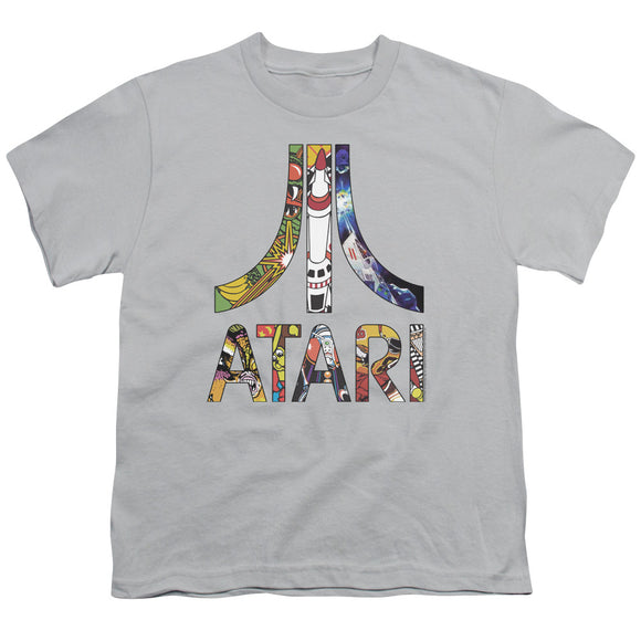 Atari Kids T-Shirt Inset Art Logo Silver Tee - Yoga Clothing for You
