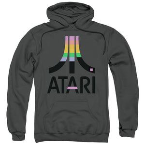 Atari Hoodie Retro Colors Logo Charcoal Hoody - Yoga Clothing for You