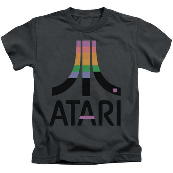 Atari Boys T-Shirt Retro Colors Logo Charcoal Tee - Yoga Clothing for You