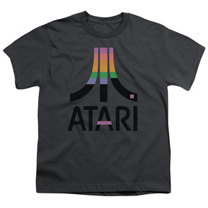 Atari Kids T-Shirt Retro Colors Logo Charcoal Tee - Yoga Clothing for You