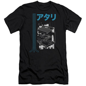 Atari Slim Fit T-Shirt Console Schematics Black Tee - Yoga Clothing for You