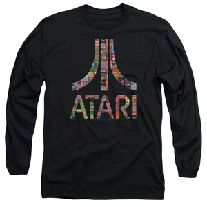 Atari Long Sleeve T-Shirt Game Box Art Logo Black Tee - Yoga Clothing for You