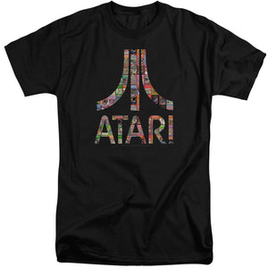 Atari Tall T-Shirt Game Box Art Logo Black Tee - Yoga Clothing for You