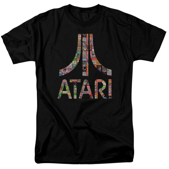 Atari Mens T-Shirt Game Box Art Logo Black Tee - Yoga Clothing for You
