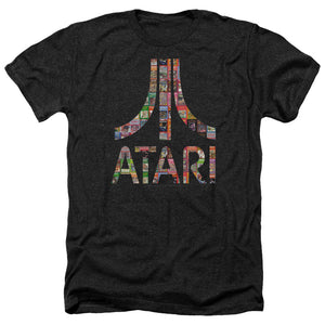 Atari Heather T-Shirt Game Box Art Logo Black Tee - Yoga Clothing for You