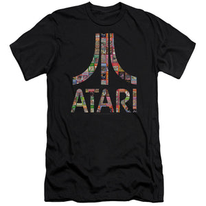 Atari Premium Canvas T-Shirt Game Box Art Logo Black Tee - Yoga Clothing for You