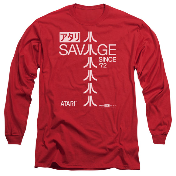 Atari Long Sleeve T-Shirt Savage Since 1972 Red Tee - Yoga Clothing for You