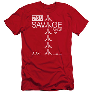 Atari Premium Canvas T-Shirt Savage Since 1972 Red Tee - Yoga Clothing for You