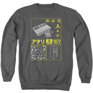 Atari Sweatshirt Kanji Squares Charcoal Pullover - Yoga Clothing for You