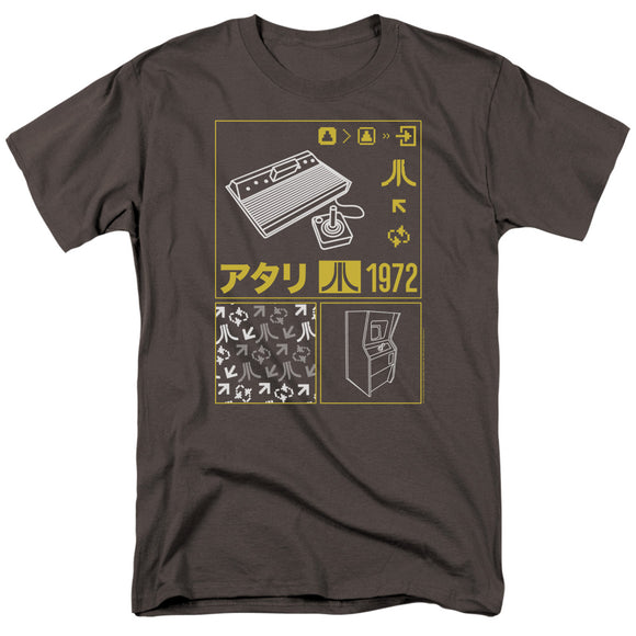 Atari Mens T-Shirt Kanji Squares Charcoal Tee - Yoga Clothing for You