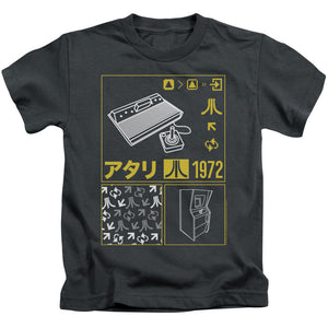Atari Boys T-Shirt Kanji Squares Charcoal Tee - Yoga Clothing for You