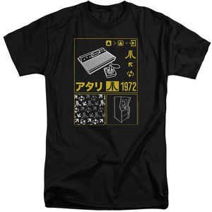 Atari Tall T-Shirt Kanji Squares Black Tee - Yoga Clothing for You