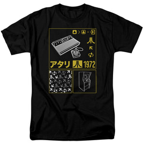 Atari Mens T-Shirt Kanji Squares Black Tee - Yoga Clothing for You